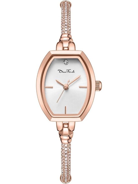 Womens Rose Gold Analog Quartz Diamond Waterproof Elegance Petite Bracelet Watch